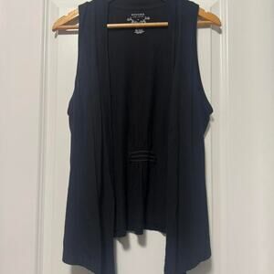 Sonoma Sleeveless Open Front Cardigan Black Lightweight Size L